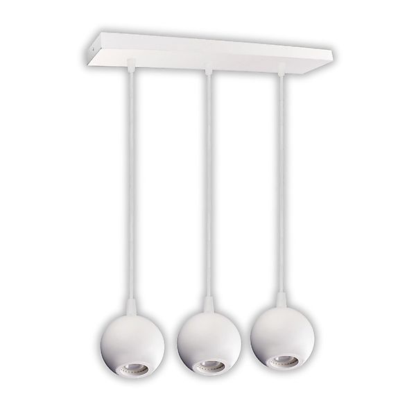 ENOVALITE Pendelleuchte GLOBE Weiß Ø100mm Deckenleuchte GU10 Fassung 3-Flam günstig online kaufen