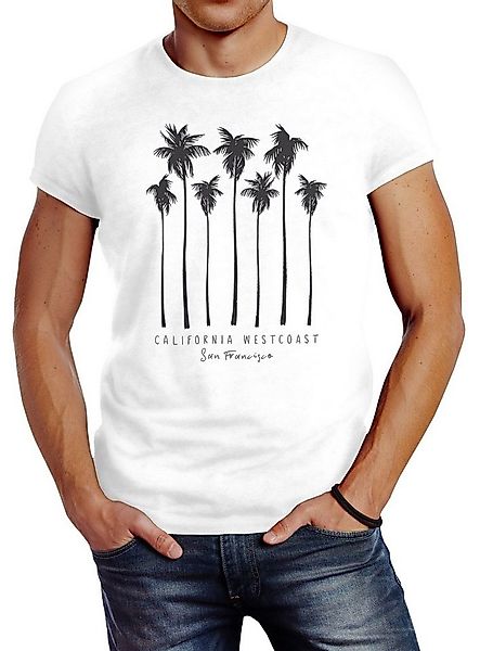 Neverless Print-Shirt Herren T-Shirt Palmen California Westcoast Palms Summ günstig online kaufen