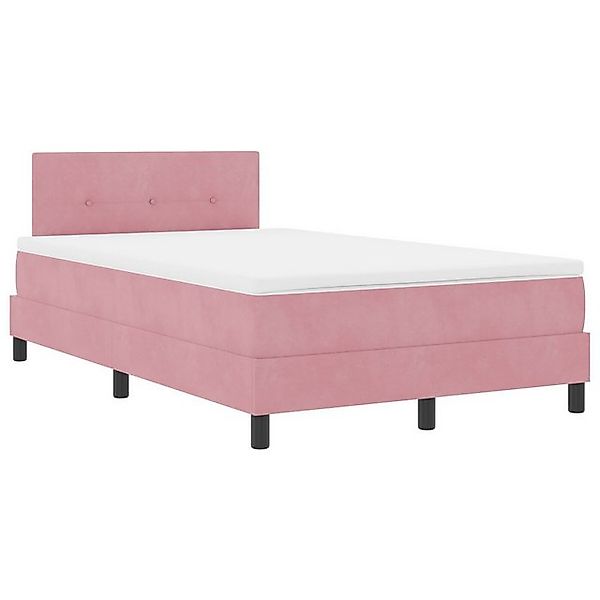 vidaXL Bett Boxspringbett mit Matratze Rosa 120x200 cm Samt (1-tlg) günstig online kaufen