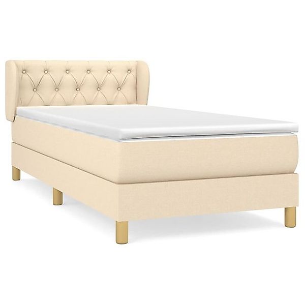 vidaXL Boxspringbett Boxspringbett mit Matratze Creme 80x200 cm Stoff Bett günstig online kaufen