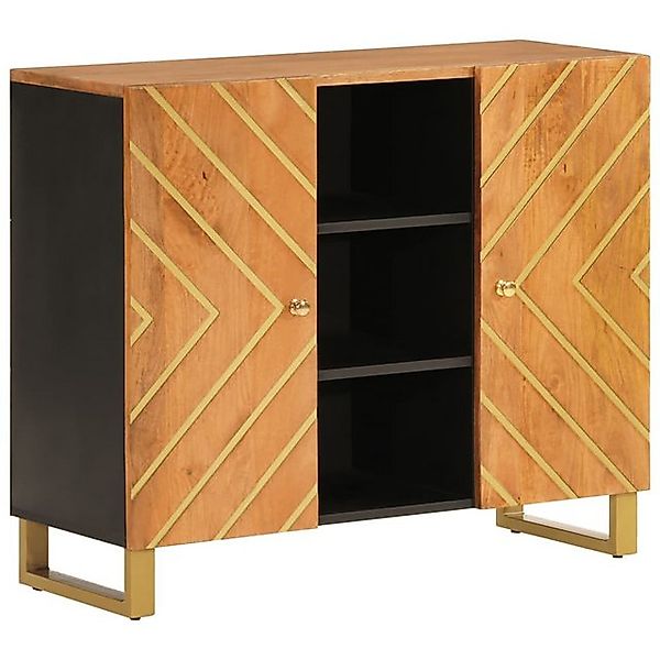 vidaXL Beistellschrank Beistellschrank Braun und Schwarz 90x33,5x75 Massivh günstig online kaufen