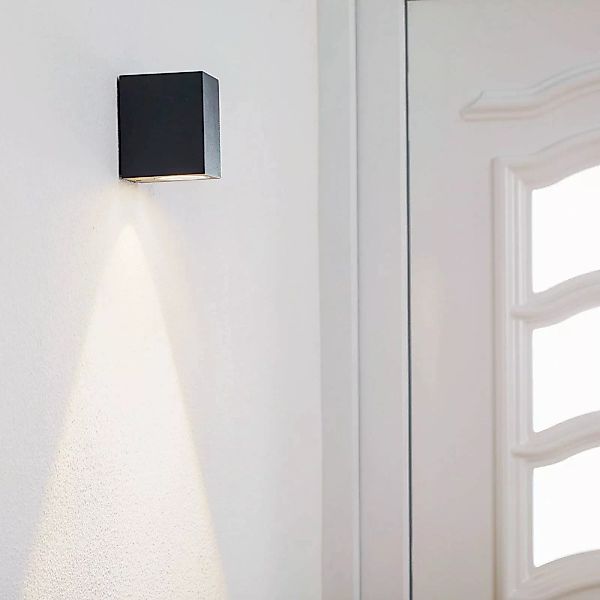 Lucande LED-Außenwandleuchte Tavi, anthrazit, 9,5 cm, IP54 günstig online kaufen