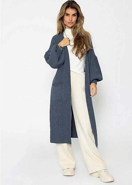 SASSYCLASSY Cardigan Oversize Strickjacke Damen lang mit Taschen Winter Max günstig online kaufen