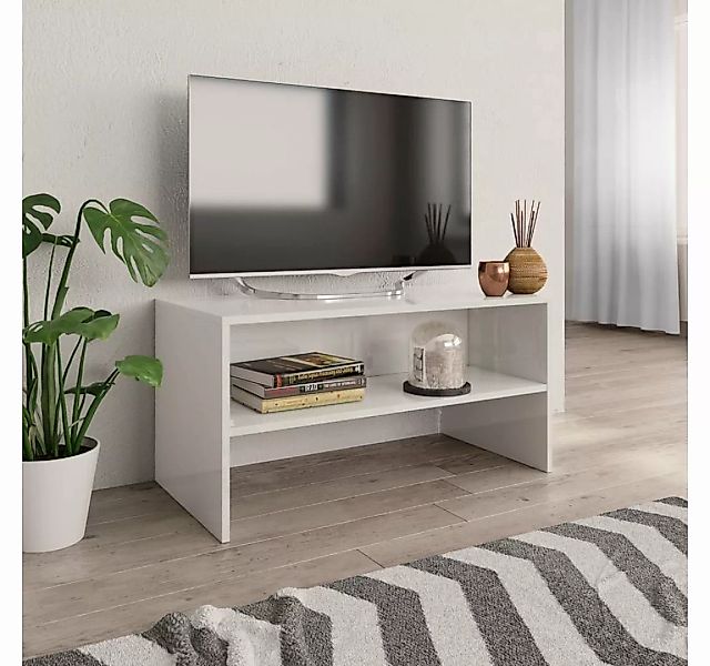 furnicato TV-Schrank Hochglanz-Weiß 80x40x40 cm Holzwerkstoff günstig online kaufen