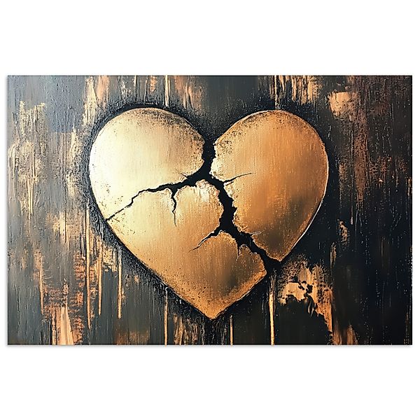 MuchoWow Poster Gebrochenes Herz - Gold günstig online kaufen