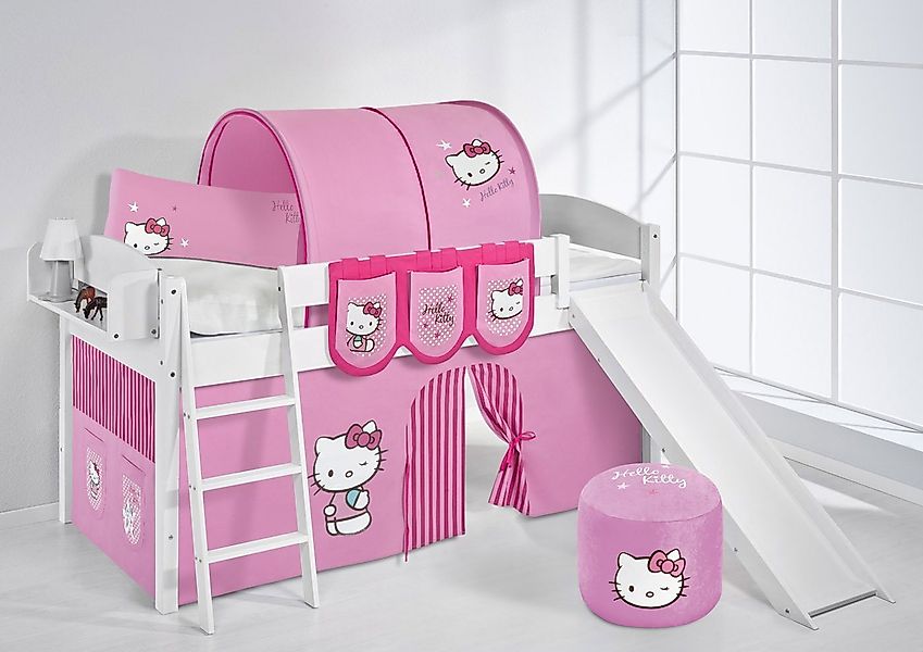 Lilokids Hochbett Spielbett IDA Hello Kitty Teilbares Hochbett mit Rutsche günstig online kaufen