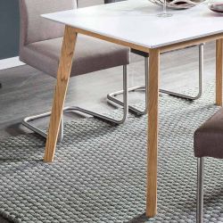 Küchentisch in Weiß Eiche massiv modern günstig online kaufen