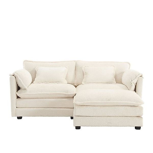 OKWISH Sofa Modernes 2-Sitzer-Loungesofa mit Chenille-Stoff & Fußstütze,Kin günstig online kaufen