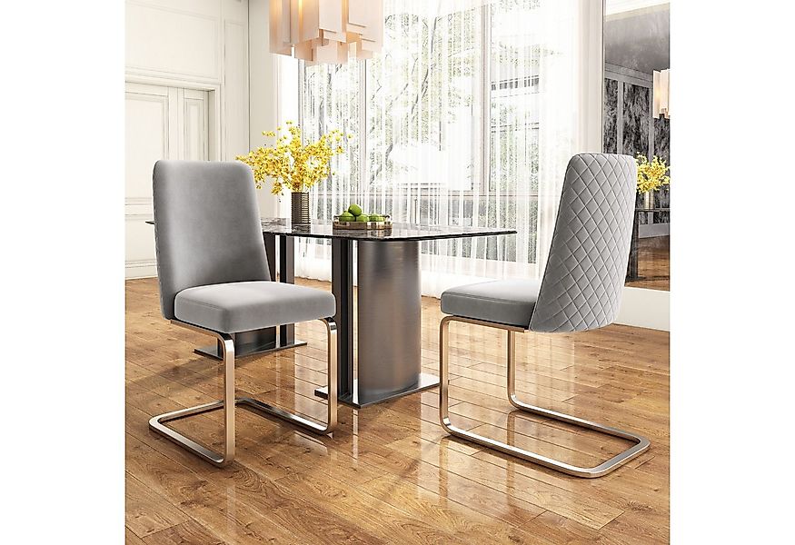 Flieks Freischwinger (Set, 2 St), 2er Set Esszimmerstühle Polsterstuhl Schw günstig online kaufen