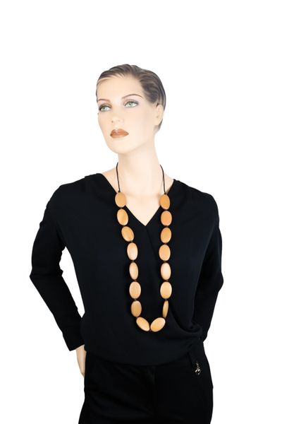 COLLEZIONE ALESSANDRO Lange Kette "Charu" flache Holzperlen günstig online kaufen