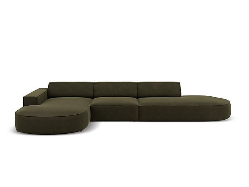 Micadoni Ecksofa Jodie, 4-Sitzer offen runde Recamiere günstig online kaufen