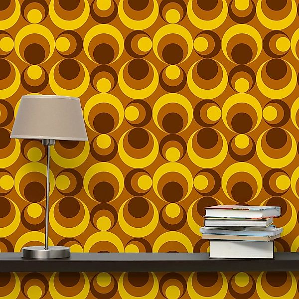 Mustertapete 70er Jahre Tapete Kreisdesign günstig online kaufen