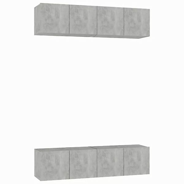 furnicato TV-Schrank TV-Schränke 4 Stk. Betongrau 60x30x30 cm Holzwerkstoff günstig online kaufen