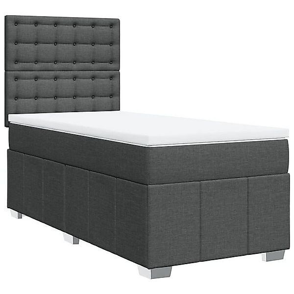 vidaXL Bett Boxspringbett mit Matratze Dunkelgrau 100x200 cm Stoff günstig online kaufen