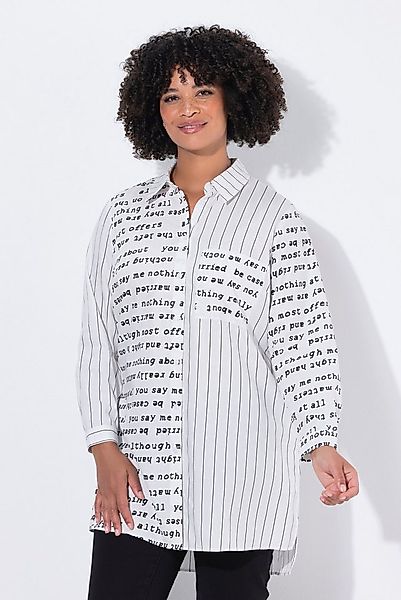 Angel of Style Hemdbluse Long-Hemdbluse oversized Schriftmuster/Streifen günstig online kaufen