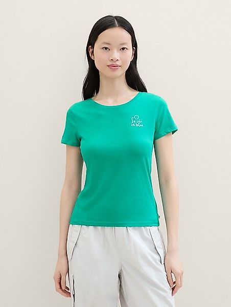 TOM TAILOR Denim T-Shirt Print T-Shirt mit Bio-Baumwolle figurformend günstig online kaufen