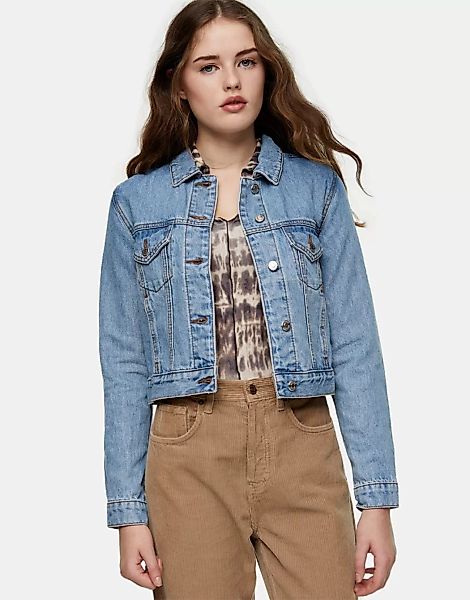 Topshop – Oversize-Jeansjacke aus recycelter Baumwolle mit Stone-Waschung i günstig online kaufen