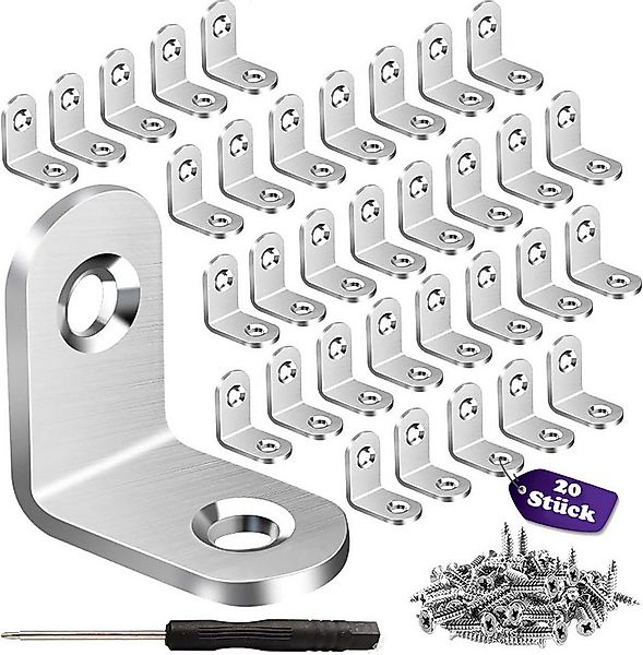FELIXLEO Stützelement 20 Stück Winkelverbinder, 30 x 30 mm Metallwinkel 90 günstig online kaufen