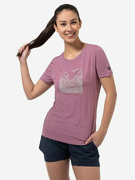 SUPER.NATURAL T-Shirt für Damen, Merino TIED BY HEART Herz Motiv, aktiv, ca günstig online kaufen