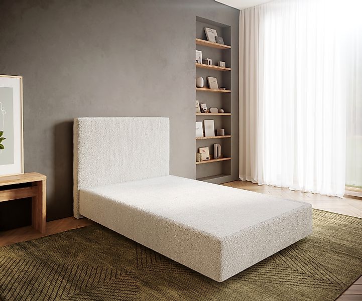 DELIFE Bettgestell Dream-Well, Bouclé Creme-Weiß 120x200 günstig online kaufen