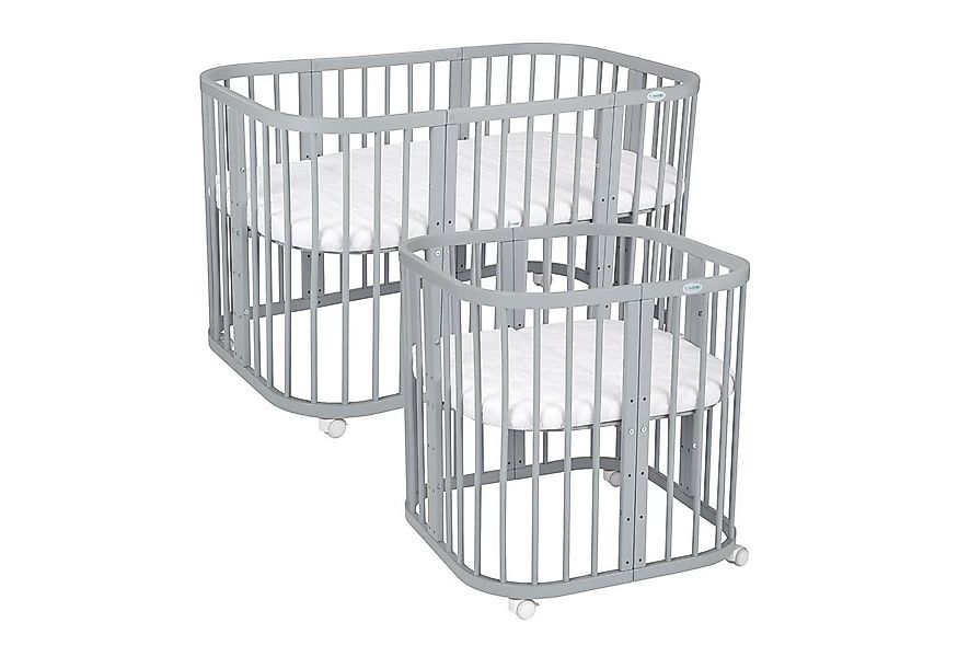 Waldin Babybett Mobiles Babybett aus Holz 7in1 mit Matratze, mitwachsend günstig online kaufen