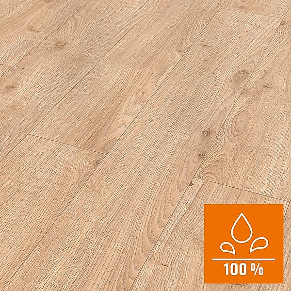 Classen XL Laminat 8 mm Wasserfest Eiche Sägerau Natur günstig online kaufen