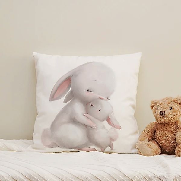 queence Dekokissen »Großer Hase & kleiner Hase«, Kissenhülle mit HD Premium günstig online kaufen
