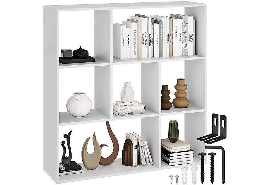 tectake Bücherregal Bücherständer Tartu mit 7 offenen Fächern, 104x29x107cm günstig online kaufen