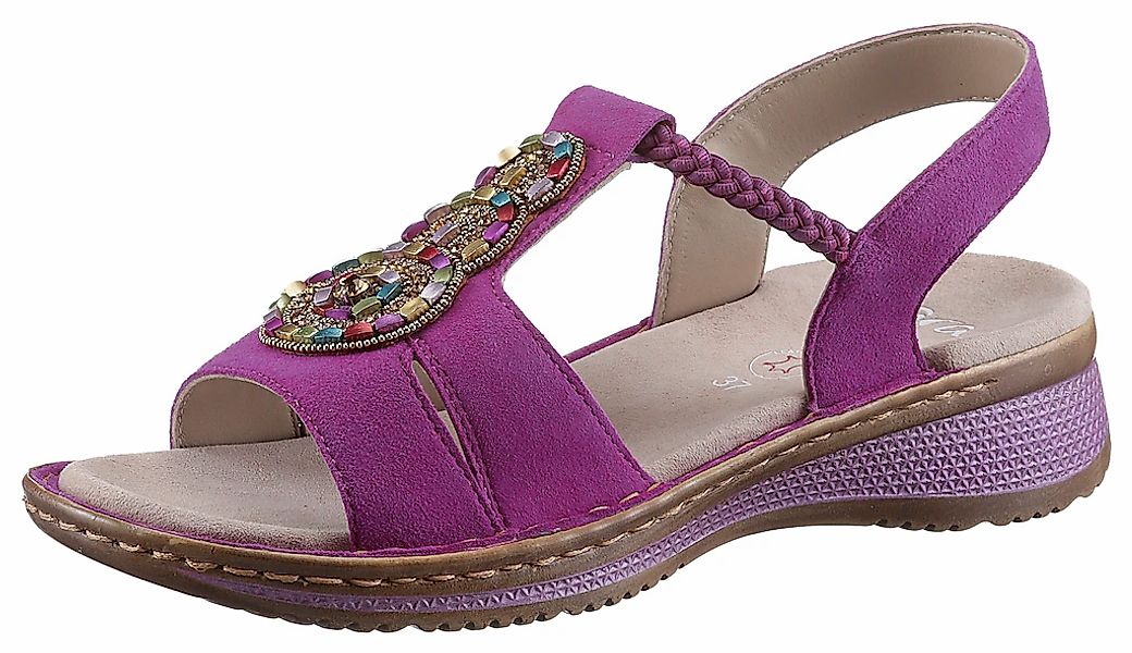 Ara Sandale "HAWAII", Sommerschuh, Sandalette, Keilabsatz, mit Schmuck, Wei günstig online kaufen