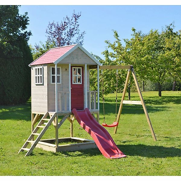 Wendi Toys Kinderspielhaus Alpaka Spielturm inkl. Veranda, Schaukel & Rutsc günstig online kaufen