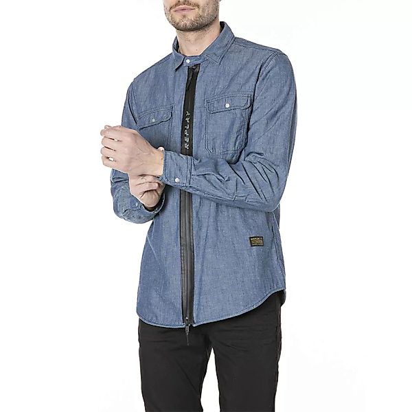 Replay M4034.000.23007 Shirt S Medium Blue günstig online kaufen