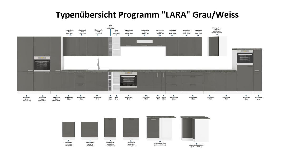 Küchen-Preisbombe Winkelküche Lara 210x260 Küche Küchenzeile günstig online kaufen