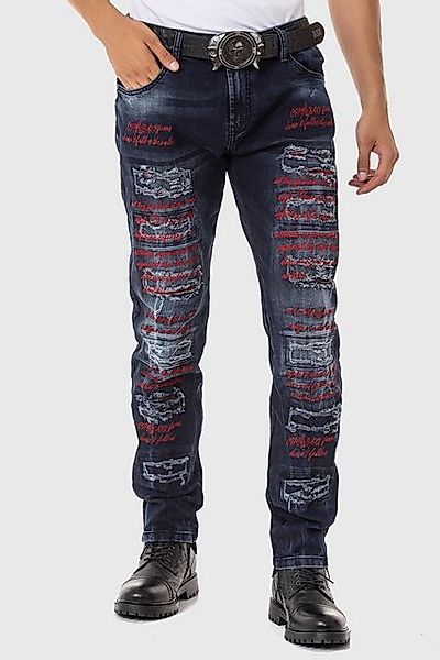 Cipo & Baxx Slim-fit-Jeans Jeans mit farbigen Ziernähten günstig online kaufen