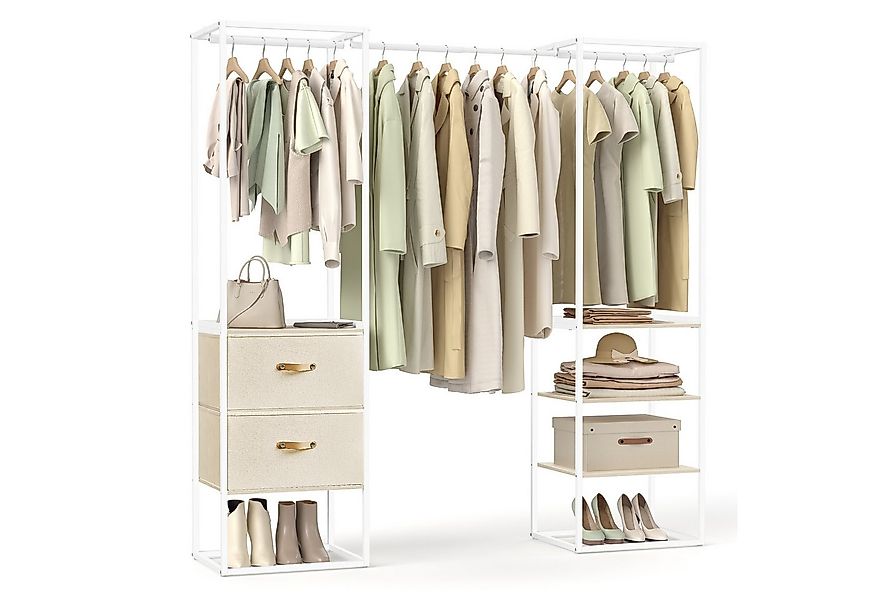 SONGMICS Kleiderschrank Kleiderständer hochbelastbar, 2 Schubladen, 4 Ablag günstig online kaufen