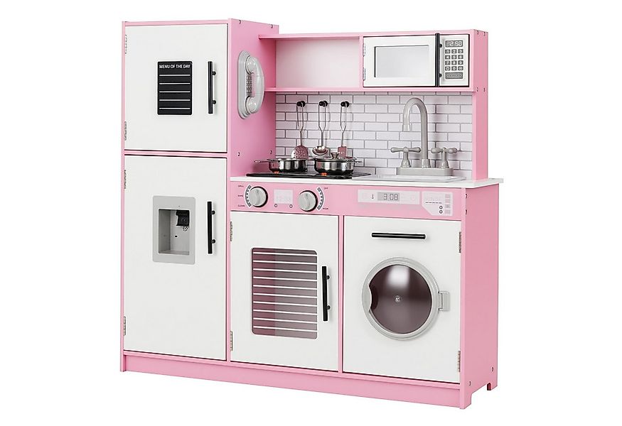 COSTWAY Spielküche Holz, Kinderküche, 82 x 25 x 80,5 cm, für Kinder ab 3 Ja günstig online kaufen