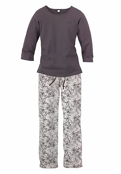 s.Oliver Pyjama, (2 tlg.), mit feinem Blumenmuster günstig online kaufen