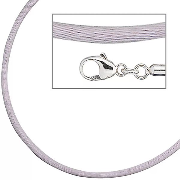 SIGO Collier Halskette Seide flieder 2,8 mm 42 cm, Verschluss 925 Silber Ke günstig online kaufen