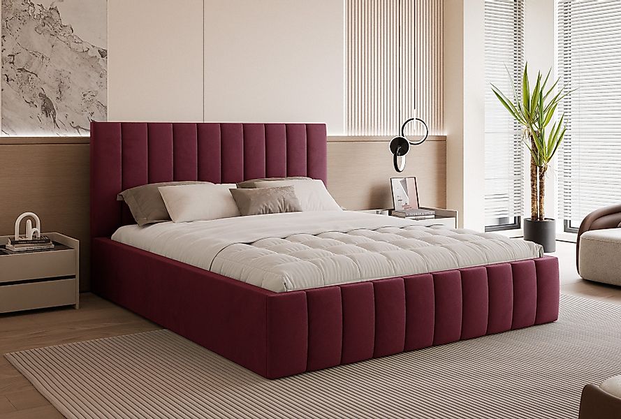 Goldstoff Polsterbett Elegantes Bett mit hohem günstig online kaufen