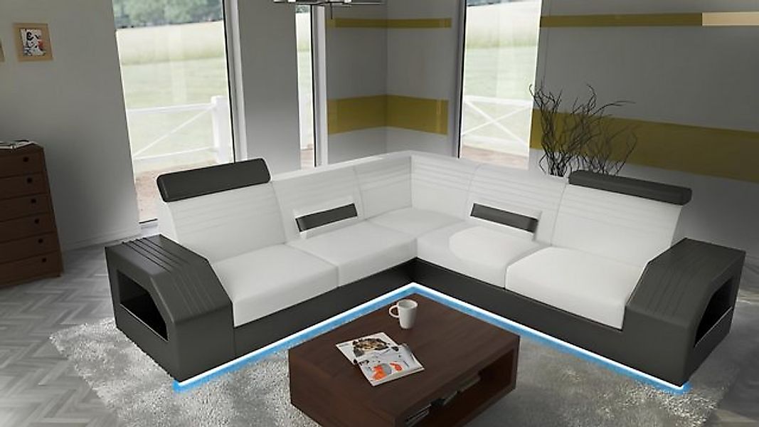 JVmoebel Sofa Designer Sofa Couch Ecksofa Leder Textil Polster Garnitur, Ma günstig online kaufen