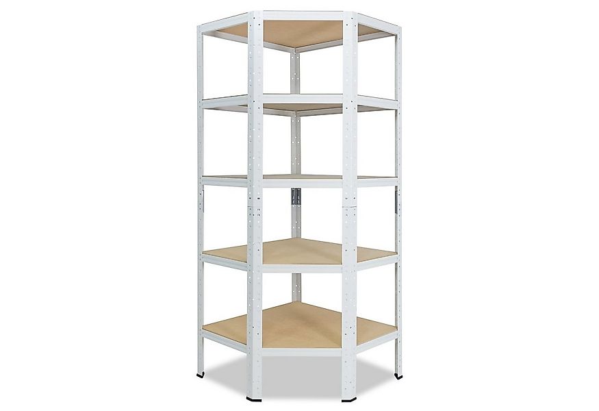 shelfplaza Eckregal HOME, 180x70x40cm weiß, Metall Eckregal stehend mit 5 B günstig online kaufen
