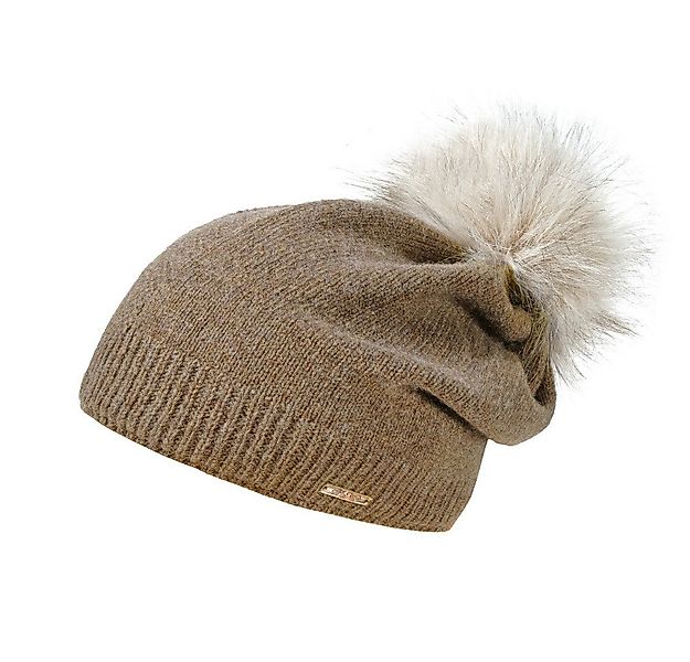 CAPO Strickmütze Strickmütze, Kaschmir Kunstfellpompon, Fleecestreifen (1-S günstig online kaufen