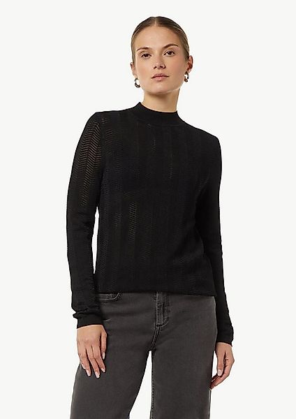 comma Longpullover Strickpullover Strickpullover mit Fischgrätmuster und Ri günstig online kaufen