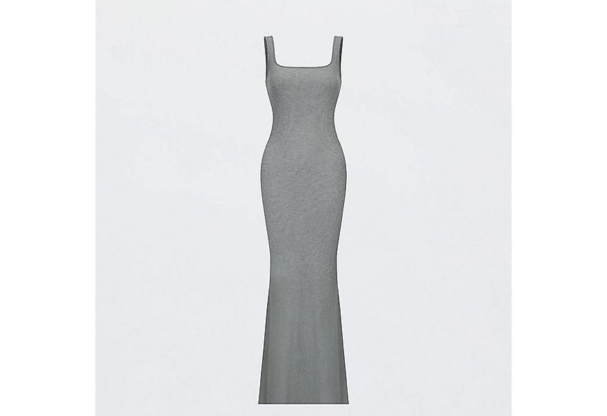 cfab by creamy fabrics Jerseykleid Ribbed Tank Top Maxikleid-Grey Melange-X günstig online kaufen