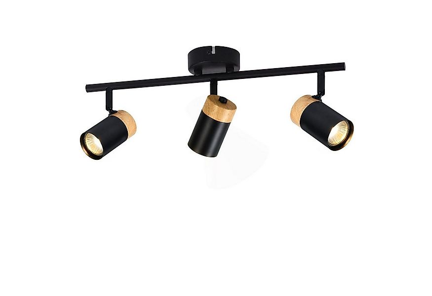 Nettlife Deckenstrahler 2/3/4 Flammig Holz GU10 Deckenlampe Schwarz, Schwen günstig online kaufen