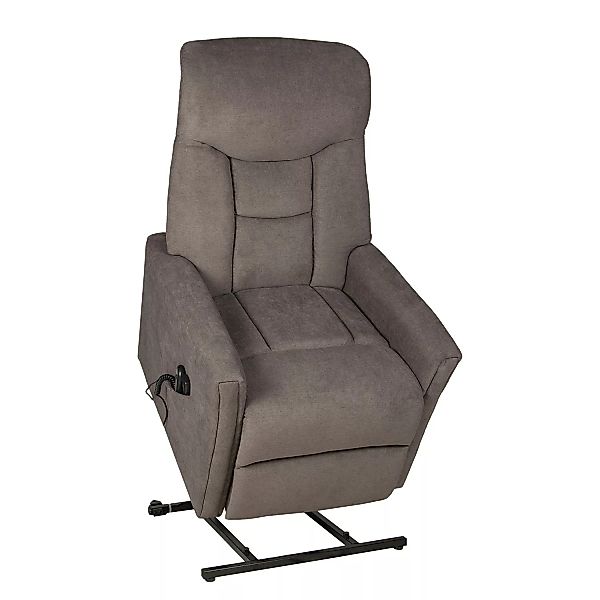 home24 Duo Collection Relaxsessel Lozari Taupe Microfaser mit Relaxfunktion günstig online kaufen