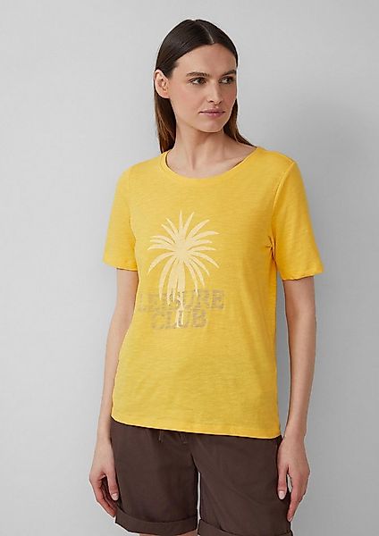 s.Oliver Kurzarmshirt T-Shirt Print-T-Shirt mit Flammgarnstruktur im Relaxe günstig online kaufen