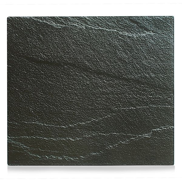 Zeller Herdblende-/Abdeckplatte Schiefer-Optik Glas 50 cm x 56 cm Anthrazit günstig online kaufen