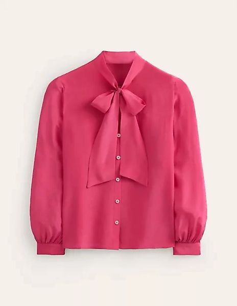 Bluse mit Knopfleiste und Schleife am Ausschnitt Damen Boden, Rosa neu geda günstig online kaufen