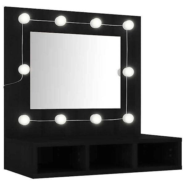 vidaXL Spiegelschrank mit LED Schwarz 60x31,5x62 cm 833520 günstig online kaufen