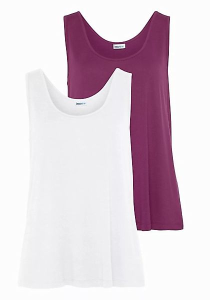 Beachtime Tanktop, (2er-Pack), aus Viskose, lockere Passform, Basic günstig online kaufen